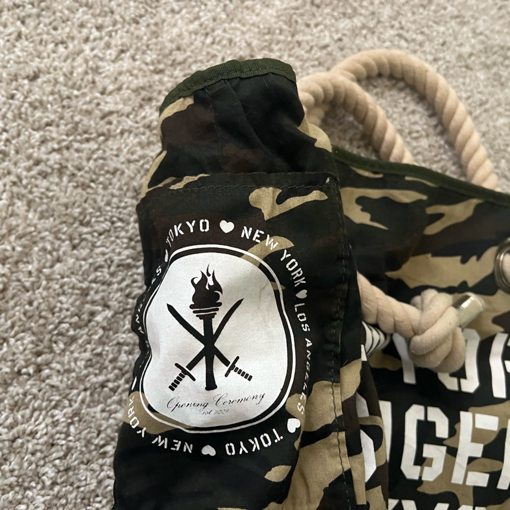 RARE Opening Ceremony reversible camo army green tote bag - Picture 3 of 8
